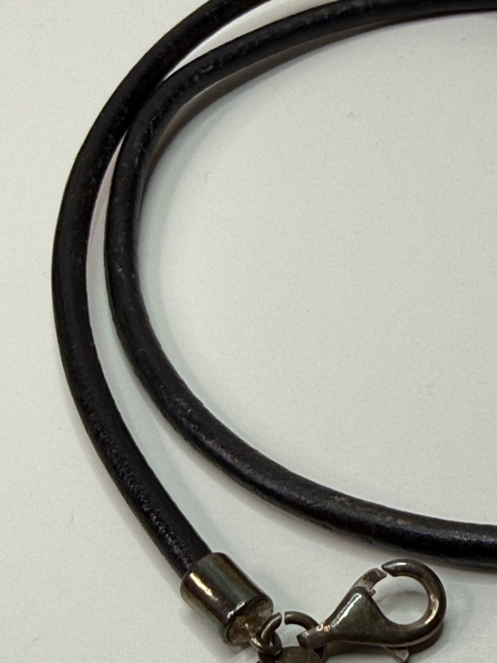 RLM Robert Lee Morris Black corded Leather Cord Necklace 925 tag - Picture 10 of 10
